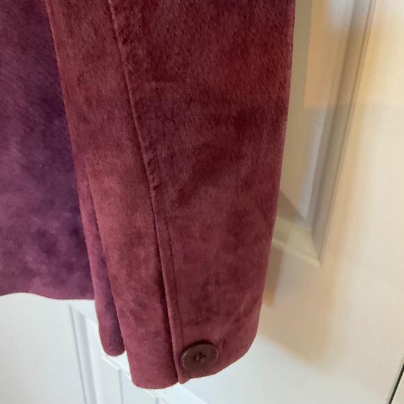 Vintage Atelier by B. Thomas wine burgundy suede leather blazer jacket Sz Small - Picture 15 of 16